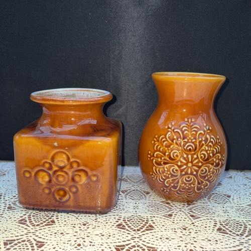 Vtg carstens vase amber - vtg,