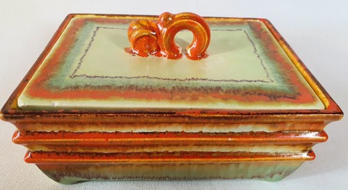 Vintage art deco covered box - art,
